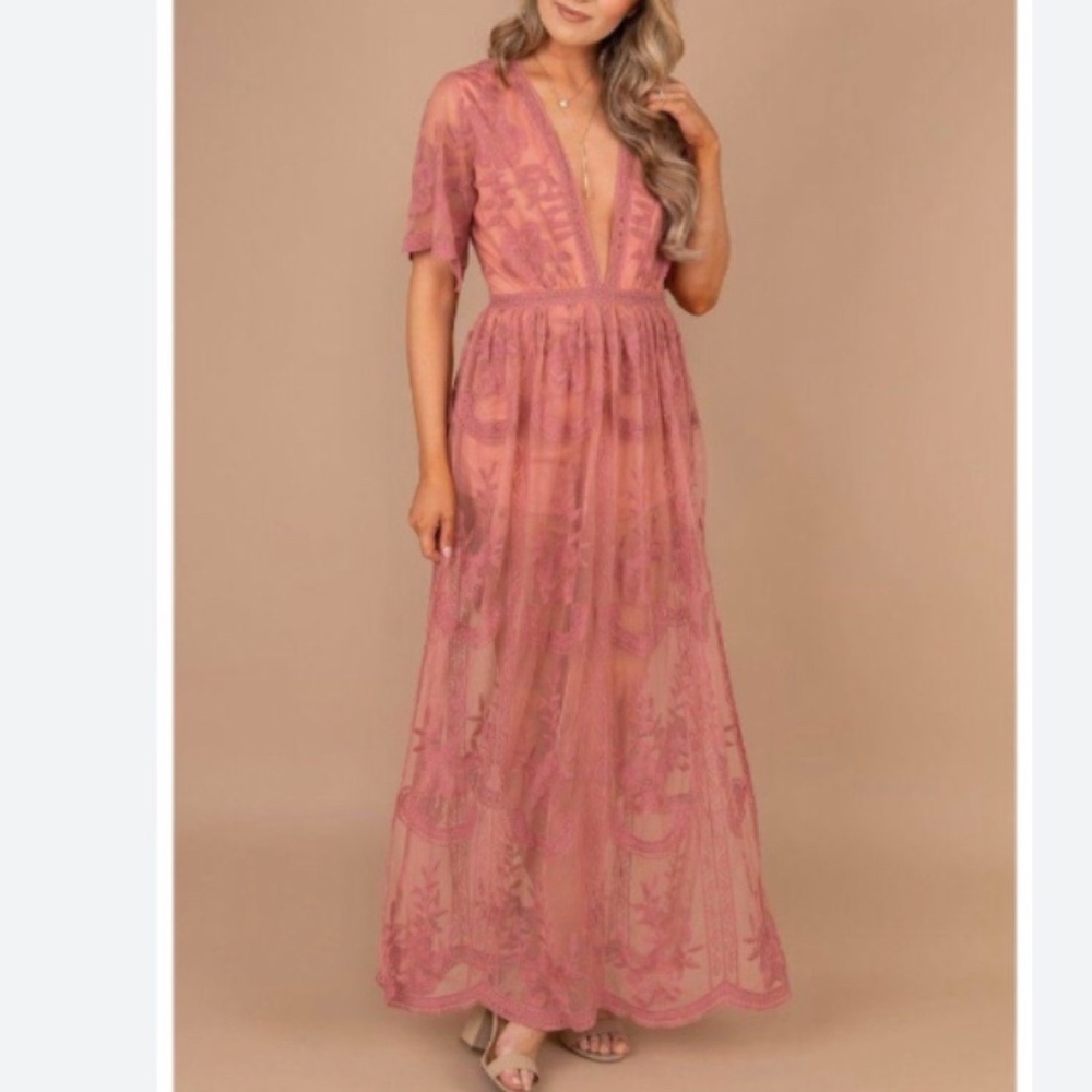Nomad Pink Lace Maxi Dress